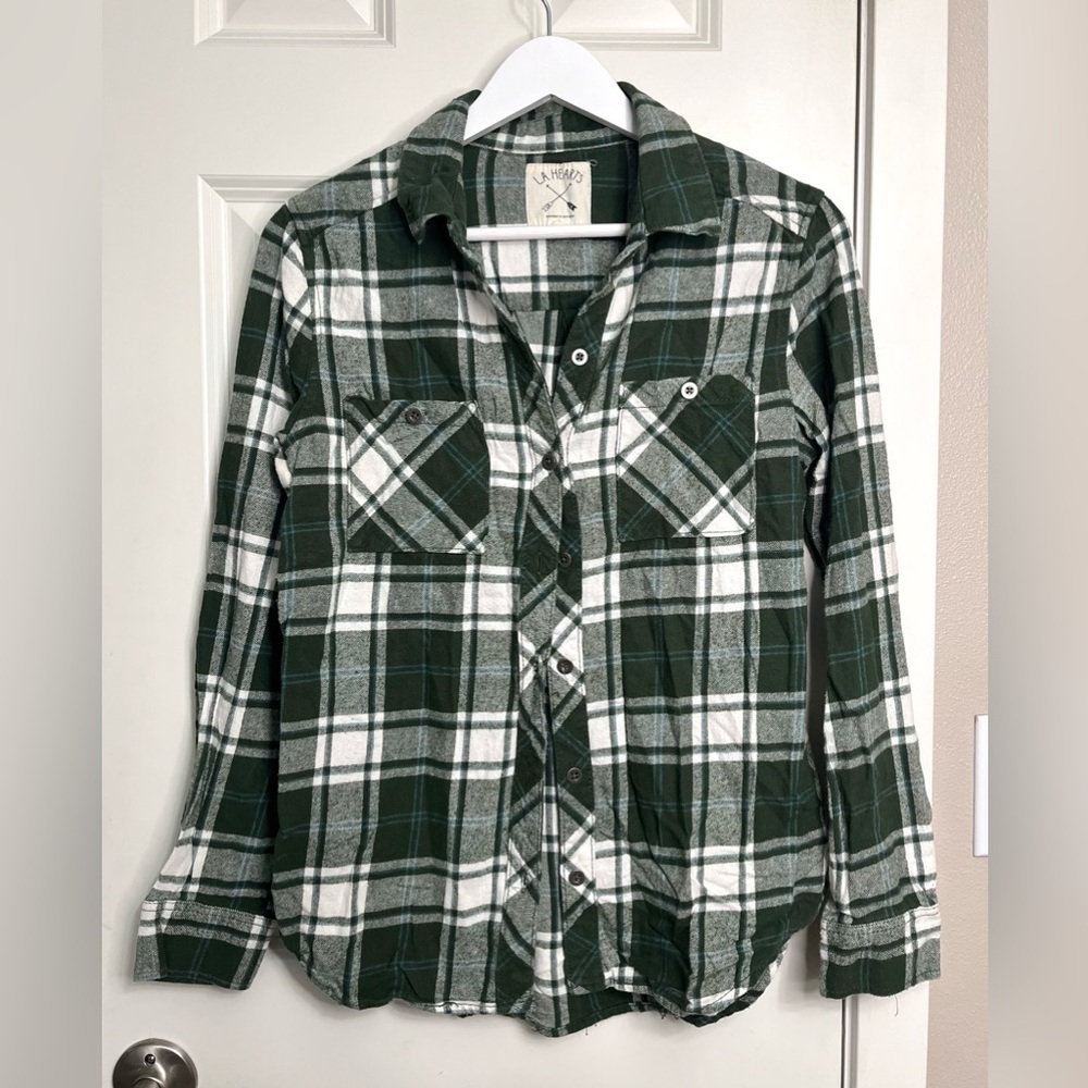 LA Hearts PACSUN Plaid Flannel Button Up NWOT